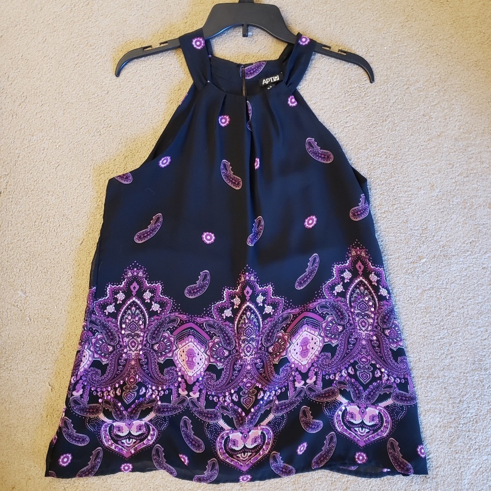 Apt 9 sleeveless top / purple with sequins